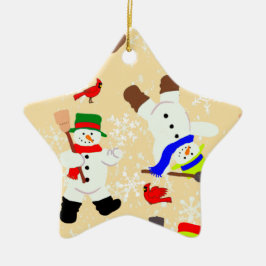Tumblin’ Snowmen-Ornament Keramisch Ornament