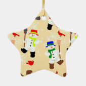 Tumblin’ Snowmen-Ornament Keramisch Ornament (Achterkant)