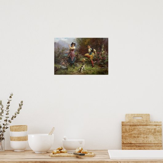 Tumbling Apples by Hans Zatzka - poster (Keuken)