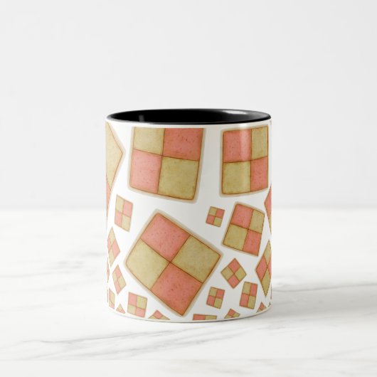 Tumbling Battenberg Cake Two-Tone Coffee Mok (Center)