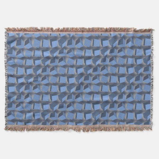 Tumbling Boxes Blauwe Worpdeken Deken (Voorkant)