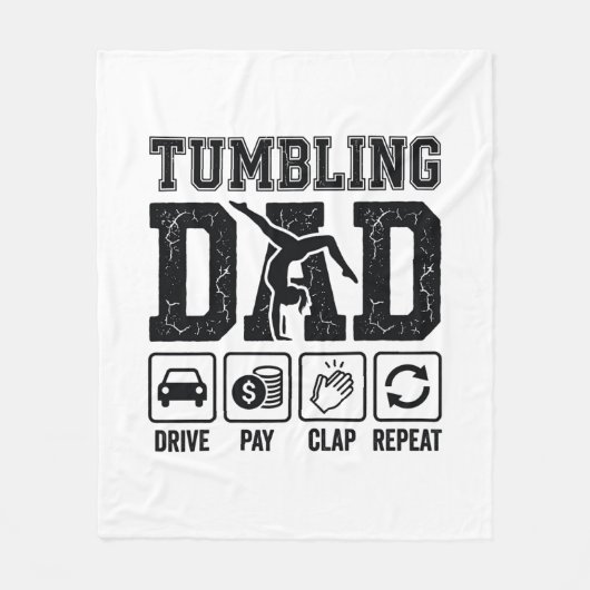Tumbling Dad Drive Pay Clap Repeat Shirt Ontwerp_1 Fleece Deken (Voorkant)