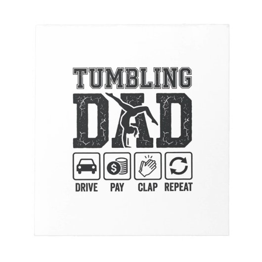 Tumbling Dad Drive Pay Clap Repeat Shirt Ontwerp_1 Notitieblok (Voorkant)