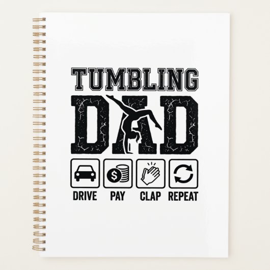 Tumbling Dad Drive Pay Clap Repeat Shirt Ontwerp_1 Planner (Voorkant)