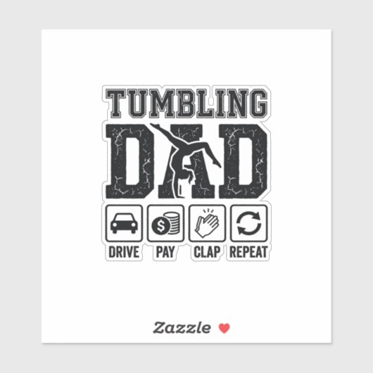 Tumbling Dad Drive Pay Clap Repeat Shirt Ontwerp_1 Sticker (Vel)