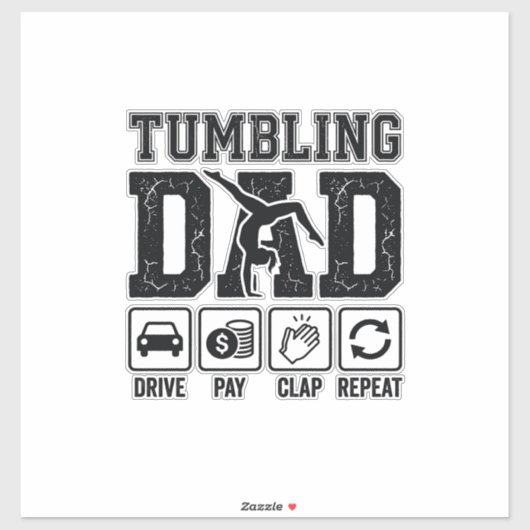 Tumbling Dad Drive Pay Clap Repeat Shirt Ontwerp_1 Sticker (Vel)