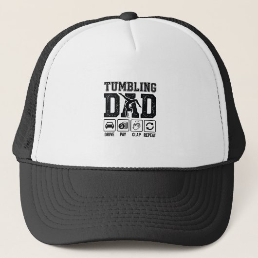 Tumbling Dad Drive Pay Clap Repeat Shirt Ontwerp_1 Trucker Pet (Voorkant)