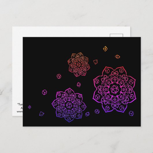 Tumbling Dice Mandala Briefkaart (Voorkant / Achterkant)