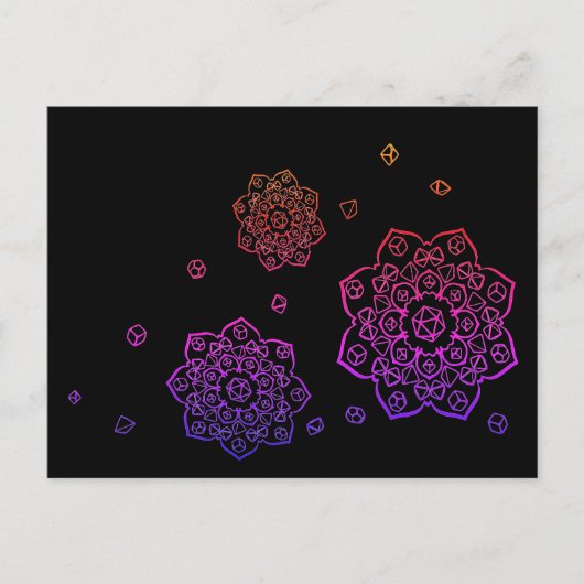 Tumbling Dice Mandala Briefkaart (Voorkant)