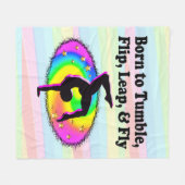 TUMBLING EN FLIPPING GYMNAST MEISJE FLEECE DEKEN (Voorkant (Horizontaal))