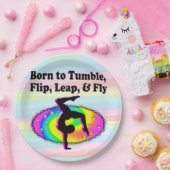 TUMBLING EN FLIPPING GYMNAST MEISJE PAPIEREN BORDJE (Feest)