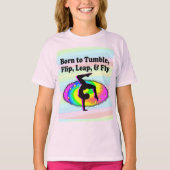 TUMBLING EN FLIPPING GYMNAST MEISJE T-SHIRT (Voorkant)