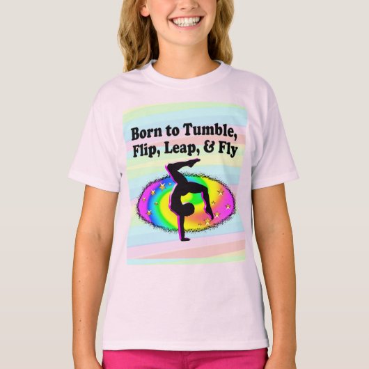 TUMBLING EN FLIPPING GYMNAST MEISJE T-SHIRT (Voorkant)