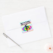 TUMBLING EN FLIPPING GYMNAST MEISJE VIERKANTE STICKER (Envelop)