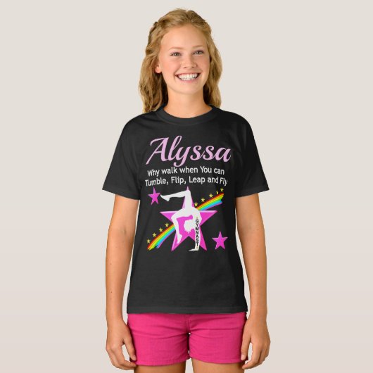 TUMBLING GYMNAST GEPERSONALISEERD T-SHIRT (Voorkant volledig)
