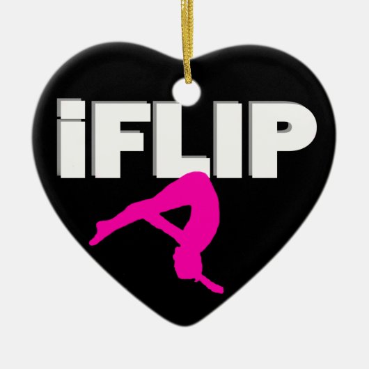 Tumbling gymnast keramisch ornament (Voorkant)