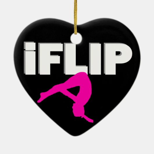 Tumbling gymnast keramisch ornament (Achterkant)