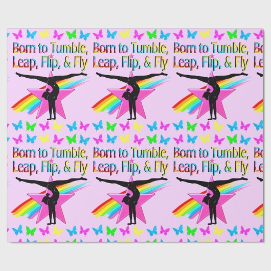  TUMBLING GYMNAST MEISJE CADEAUPAPIER (Vlak)