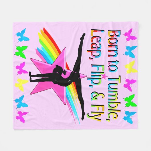  TUMBLING GYMNAST MEISJE FLEECE DEKEN (Voorkant (Horizontaal))