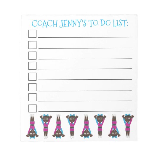 Tumbling gymnastiek Acro Dance Coach om lijst te d Notitieblok (Voorkant)