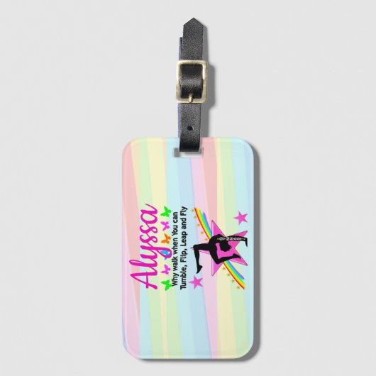 TUMBLING GYMNASTIEK KONINGIN BAGAGELABEL (Voorkant (verticaal))