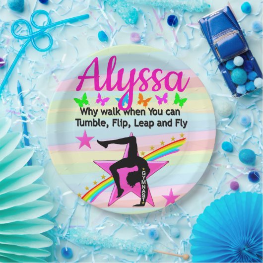 TUMBLING GYMNASTIEK KONINGIN PAPIEREN BORDJE (Feest)