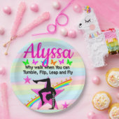 TUMBLING GYMNASTIEK KONINGIN PAPIEREN BORDJE (Feest)