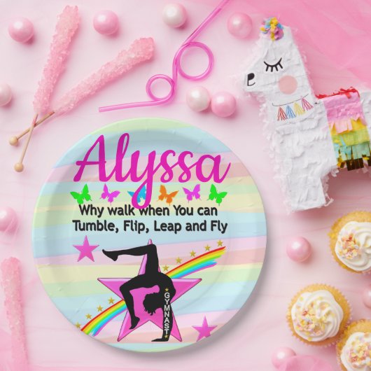 TUMBLING GYMNASTIEK KONINGIN PAPIEREN BORDJE (Feest)