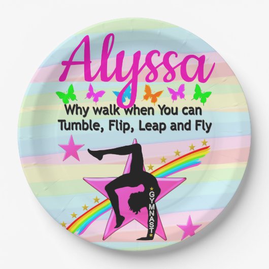 TUMBLING GYMNASTIEK KONINGIN PAPIEREN BORDJE (Voorkant)