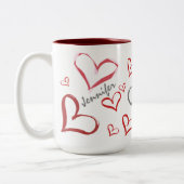 Tumbling Hearts Tweekleurige Koffiemok (Links)