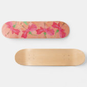 "tumbling hibiscus" red & oranje SKATEBOARD DECK (Horizontaal)