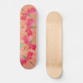 "tumbling hibiscus" red & oranje SKATEBOARD DECK (Voorkant)