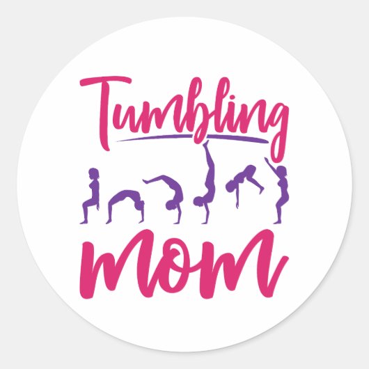 Tumbling mam Gymnastiekmoeder Ronde Sticker (Voorkant)