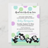 Tumbling Pandas Baby Shower Kaart (Voorkant)