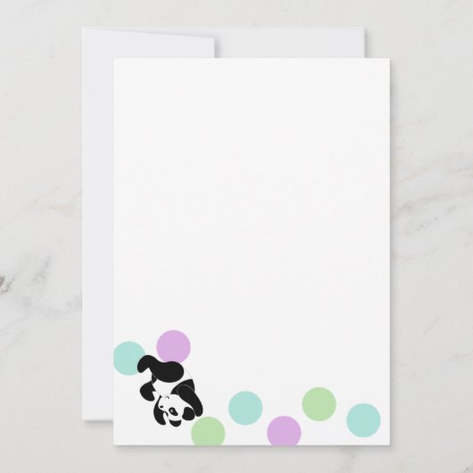 Tumbling Pandas Baby Shower Kaart (Achterkant)