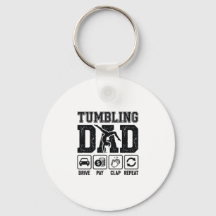 Tumbling Papa Rij Betalen Klap Herhaal Shirt Ontwe Sleutelhanger