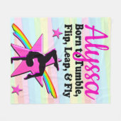 TUMBLING QUEEN GYMNASTIEK MEISJE FLEECE DEKEN (Voorkant (Horizontaal))