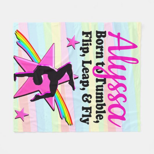 TUMBLING QUEEN GYMNASTIEK MEISJE FLEECE DEKEN (Voorkant (Horizontaal))