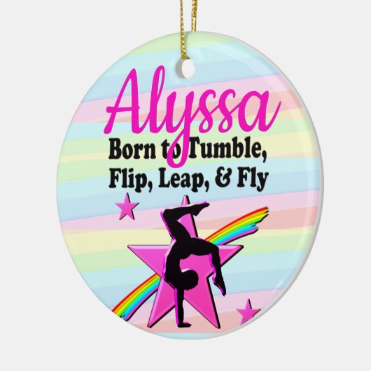 TUMBLING QUEEN GYMNASTIEK MEISJE KERAMISCH ORNAMENT (Links)