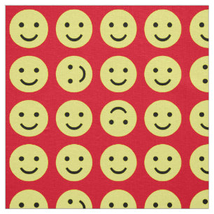 Tumbling Smileys - Geel Zwart en Rood Stof