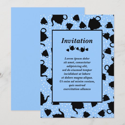 Tumbling Tea Party Kaart (Voorkant / Achterkant)