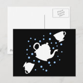 Tumbling Tea Party Uitnodiging Briefkaart (Voorkant / Achterkant)