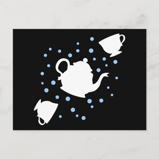 Tumbling Tea Party Uitnodiging Briefkaart (Voorkant)