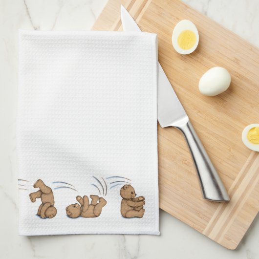 Tumbling Teddies Towel Theedoek (Quarter Fold)