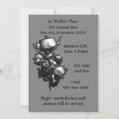 Tumbling theepotten fractal tea party uitnodiginge kaart (Achterkant)