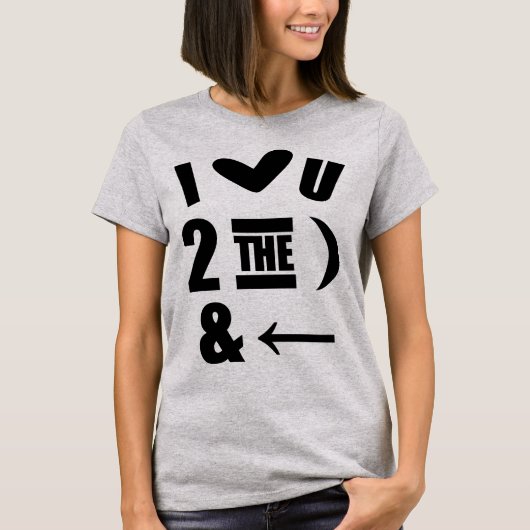 Tumblr T-Shirt I Love U 2 The Moon and Back (Voorkant)
