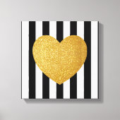 TUMBLR WALL ART GOUDEN GLITTER HART CANVAS AFDRUK (Voorkant)
