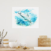 Tumelaar Dolfijn Aquarel Schilderij Poster (Keuken)