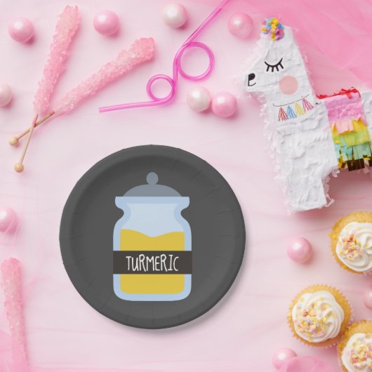 Tumergeel kruid papieren bordje (Feest)