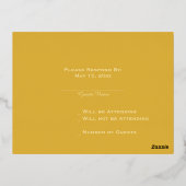 Tumeric en gouden folie bruiloft RSVP Folie Feestdagen Briefkaart (Achterkant)